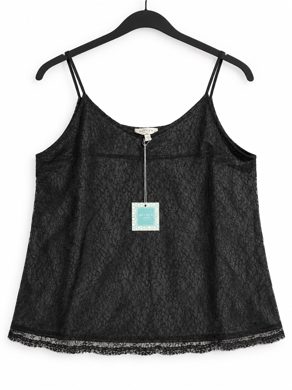 Hayden Los Angeles Black Lace Cami Size L NWOT + Free Bracelet Set